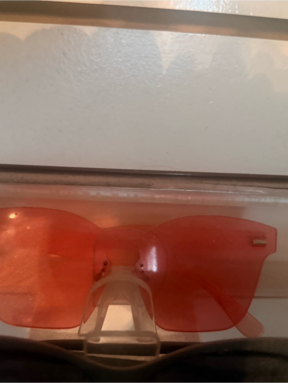 Rimless Orange-Tinted Sunglasses